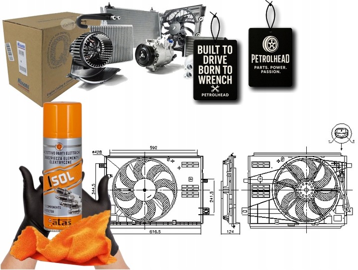 фото №1, Вентилятор радіатор ds ds 4 ii ds 7 citroen berlingo #petrolhead pro+ kit4