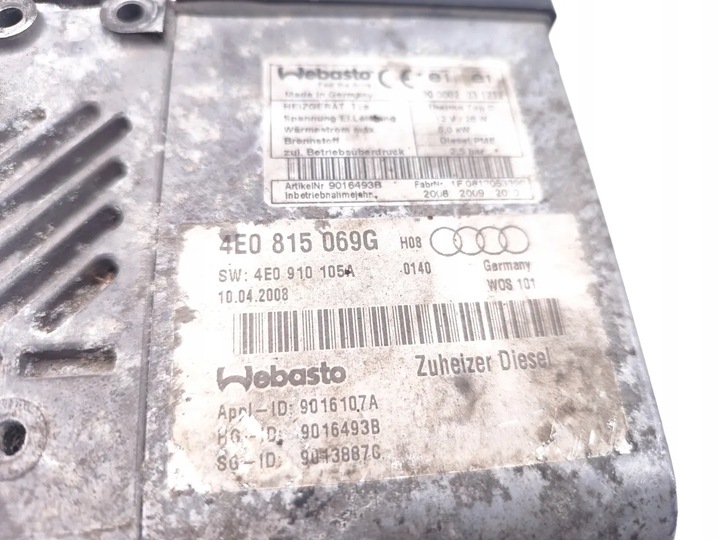 фото №7, Audi a8 отопление стояночный вебасто 3.0 tdi quattro дизель 171kw 233 hp