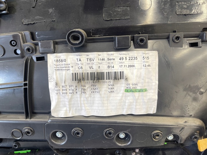 фото №9, Audi a6 c6 обивка боковина дверь левый перед 4f1867105a