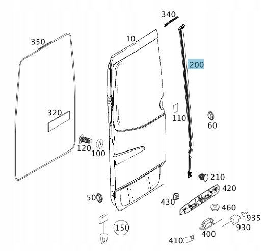 фото №3, Прокладка дверь задних mercedes sprinter w906