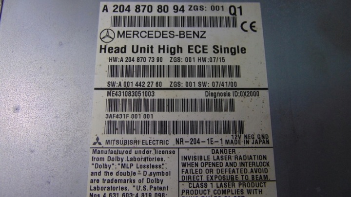 фото №9, Магнитола магнитола a2048708094 mercedes c klasa w204