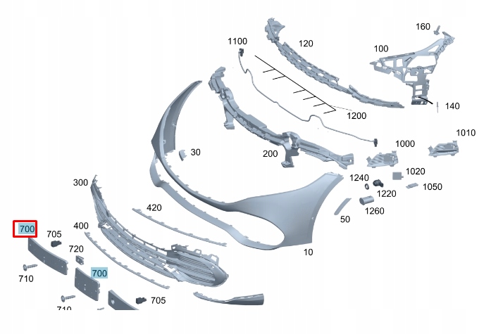фото №11, Тримач номерного знака реєстраційний na переднє бампер mb eqs v297 a2978805900
