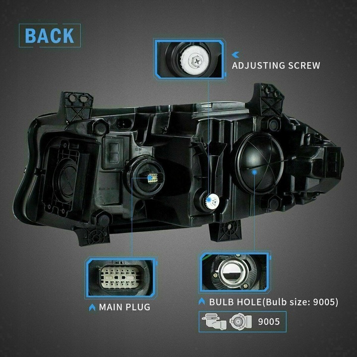 фото №6, Лампы фары перед led rgb dodge charger 15-22