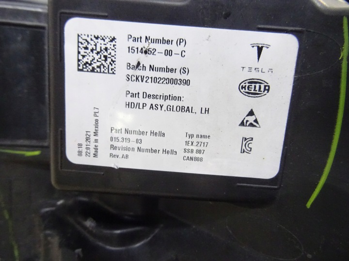 фото №10, Лампа передняя левая 1514952-00-c tesla 3 рестайлинг