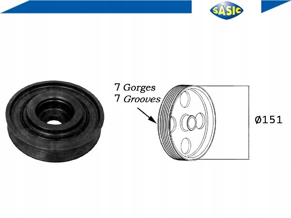 фото №2, Sasic 2154009 колесо ременное, wał коленчатый