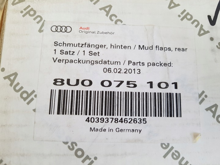 фото №6, Audi q3 комплект комплект бризговик зад бризговик 8u0075101
