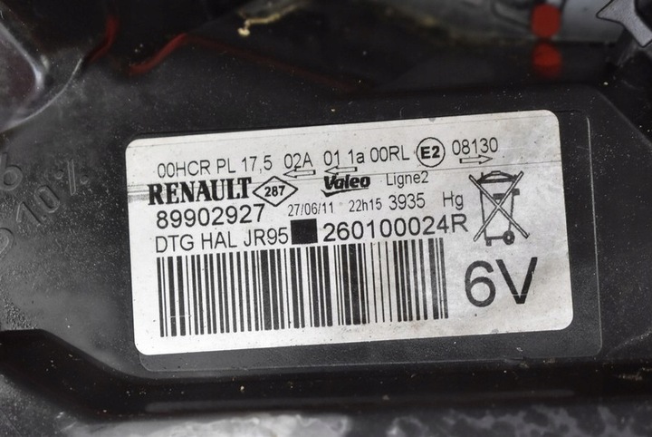 фото №12, Фара правий лампа перед uk 89902927 renault megane scenic 3 iii 09-16