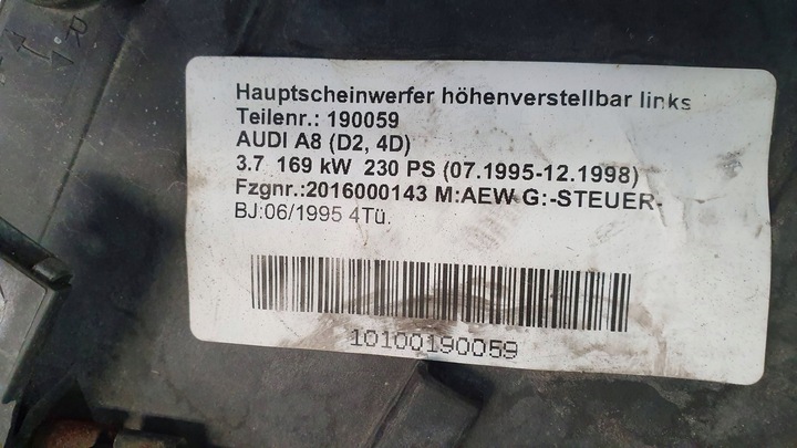 фото №9, Лампа перед ліва ксенон audi a8 d2 94-