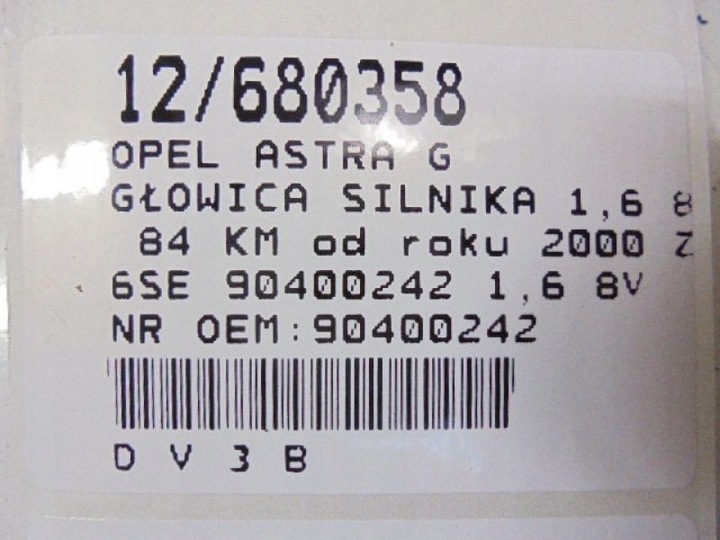 фото №13, Opel astra ii g головка двигуна 90400242 1,6 8v