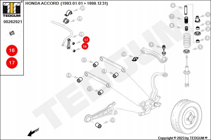 фото №12, Tedgum 00262921 подшипник, соединитель стабилизатора