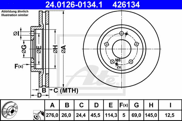 фото №3, Диски тормозные колодки перед ate mitsubishi space runner