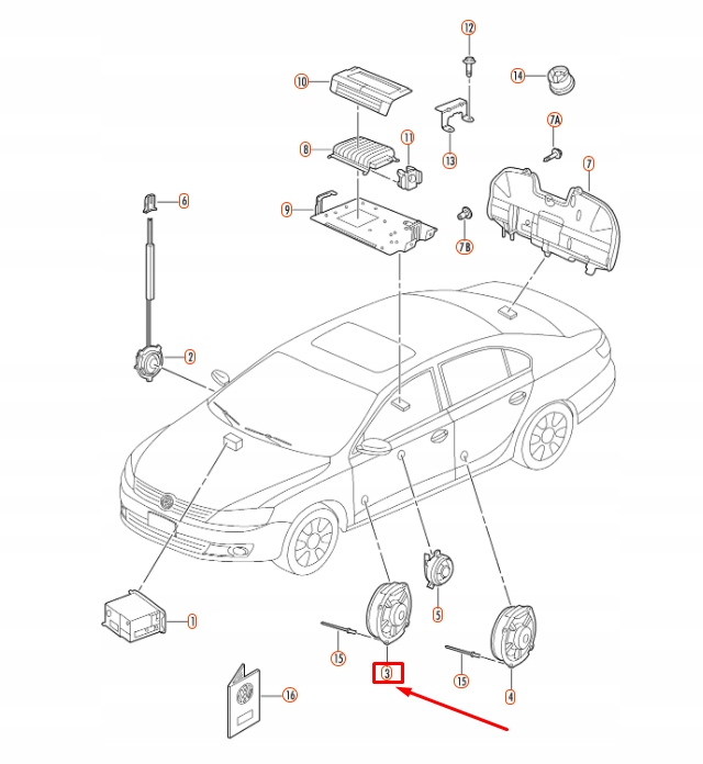 фото №7, Volkswagen jetta a6 динамік басовий w передніх дверях 5c6035453b