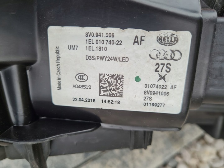 фото №14, Audi a3 s3 rs3 8v0 8v лампи перед bi ксенон led 8v0941005 8v0941006