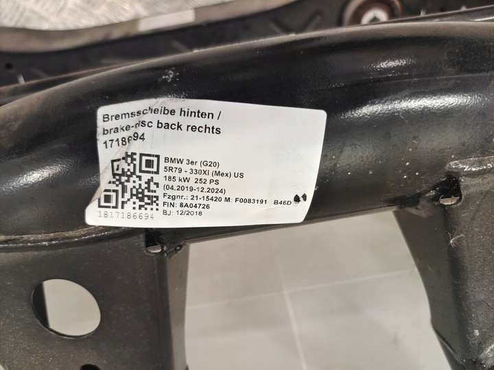фото №5, Bmw g20 балка підрамник зад 6895148 6877393