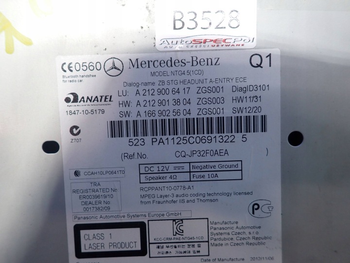 фото №8, Магнітола mercedes w212 a2129006417