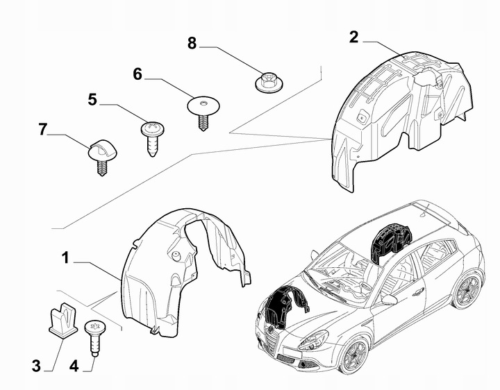 фото №13, Подкрылок перед передние правые alfa romeo giulietta 50513414 18092085 dx