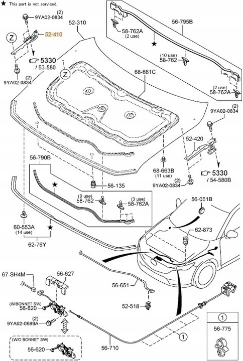 фото №2, Петля капота перед правые mazda cx-5 kf 2017- оригинал