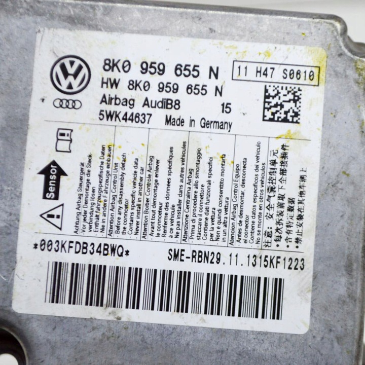 фото №6, Audi a5 sportback 8ta 2014 блок керування / модуль подушка безпеки