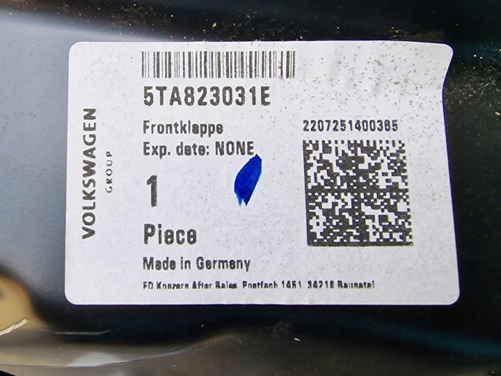 фото №15, Vw touran 5ta ii iii 15- капот кришка двигуна 5ta823031e оригінал нова