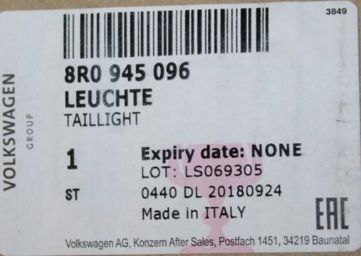 фото №7, Світло задні vag audi q5 2009 2017 оригінальний 8r0945096