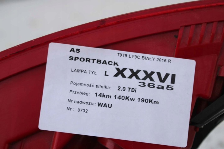фото №14, Audi a5 sportback фара зад лампы задние 8t8945095f 8t8945096f 8t0945093c 8t