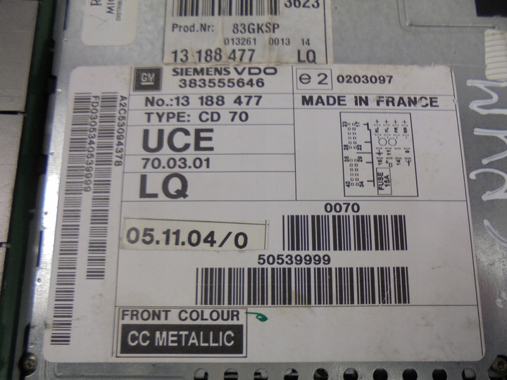 фото №6, Радио cd70 навигация навигация дисплей 13188477 24461295 opel signum