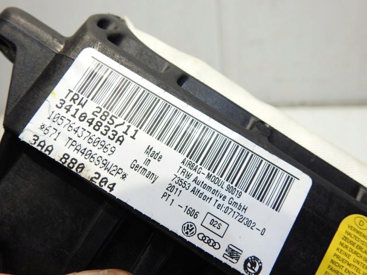 фото №6, Подушка подушка пассажира vw passat b7 3aa880204 34104833a