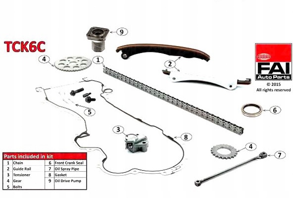 фото №2, Набор цепи распределительный вал fiat 1,3 jtd fai autopart