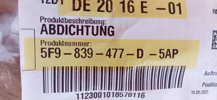 фото №3, Seat leon 5f 13- планка накладка двері лівий зад нова 5f9839477