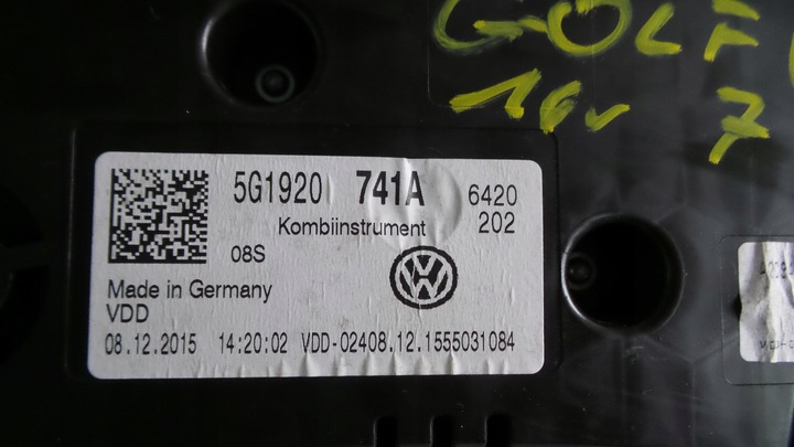фото №7, Спидометр приборы манометр европа vw golf vii 2015 5g1920741a 5g