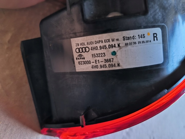 фото №6, Audi a8 d4 рестайлінг led matrix лампа зад задня w кришка багажника 4h0945093k 4h0945094k