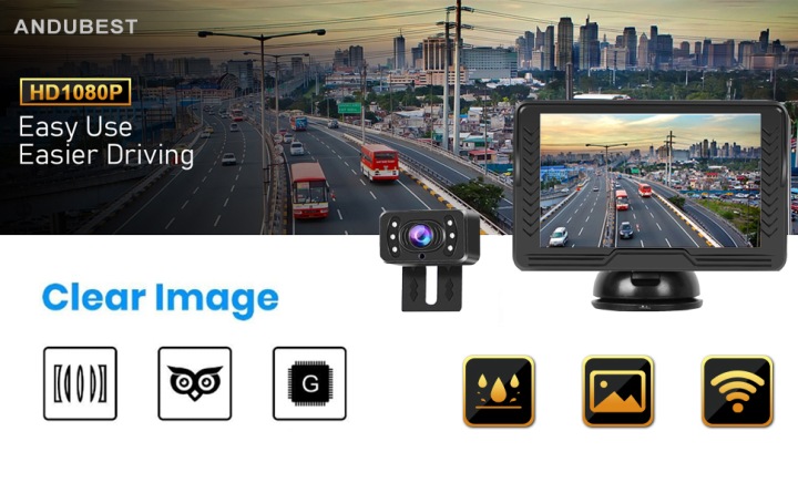 фото №11, Комплект камера заднього ходу з монітором 5'' lcd 12-24v ip68 ahd нічне бачення широкий kąt