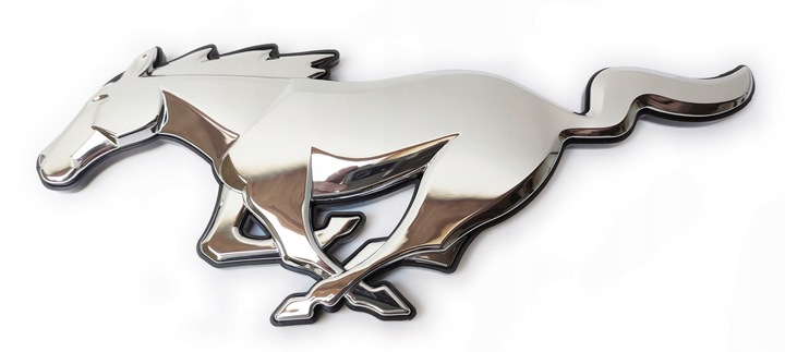 фото №1, Mustang 200x80x12mm эмблема значок хром серебряный