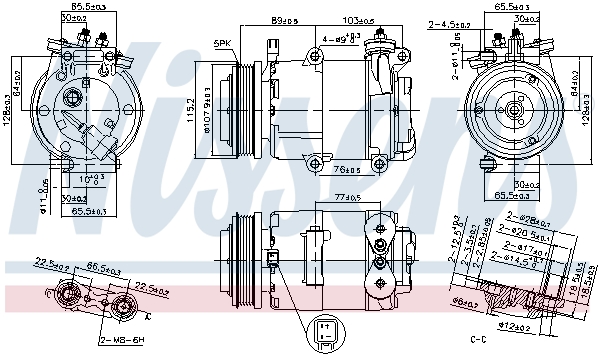 фото №10, Компресор кондиціонера nis do volvo c30, c70 ii, s40 ii, v50; ford c-max,