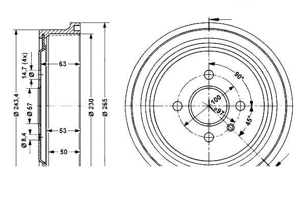 фото №2, Барабани гальмівні opel astra f astra f classic astra