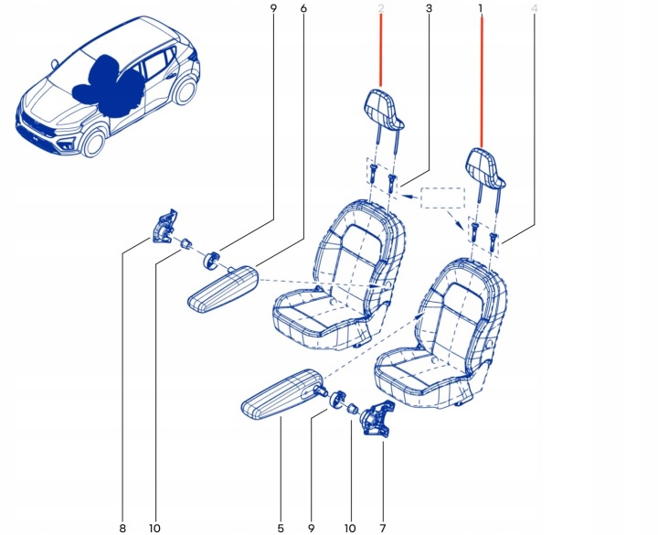 фото №11, Подголовник передних сидений dacia sandero iii logan iii jogger duster ii