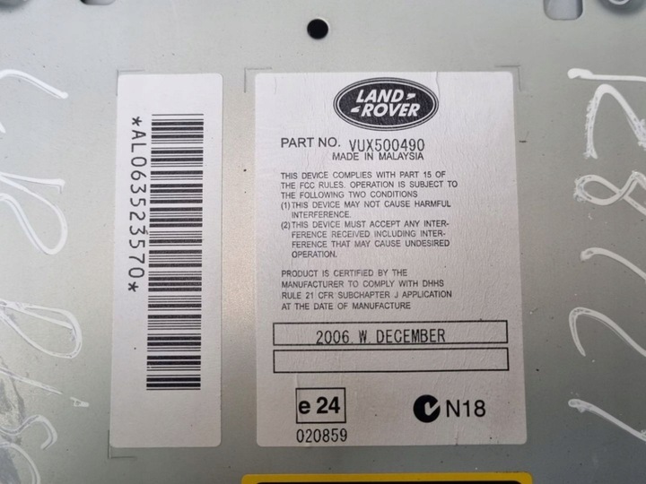 фото №8, Радіо автомобільні land rover discovery 3 l319 2007 vux500490