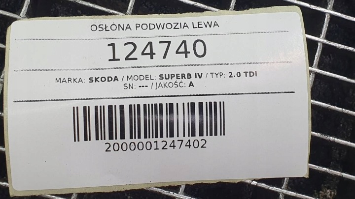 фото №8, Защита плита шасси левая skoda superb iv 3wa825201a arteon