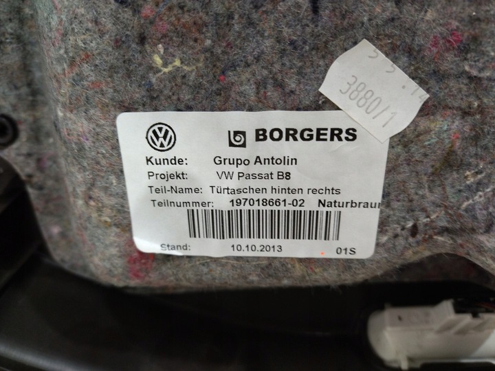 фото №13, 3g9867212 оббивка двері боковина ролета vw passat b8 2015+