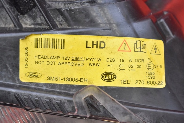 фото №10, Фара правые лампа перед ксенон eu 3m51-13005-eh ford focus c-max i 03-07
