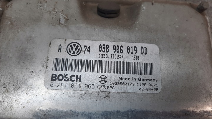 фото №4, Комп'ютер двигуна vw golf iv 1.9tdi 02r 038906019dd