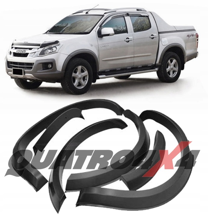 фото №1, Isuzu d-max 4 дверь 2002-12 расширители lldpe гладкие ok 12cm na ось