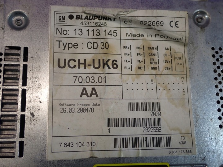фото №10, Opel vectra c 02-05 магнітола blaupunkt cd 13113145 453116246