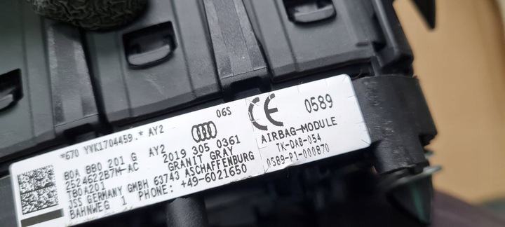 фото №10, Q5 80a sq5 подушка безопасности air bag подушка безопасности водителя 80a880201g