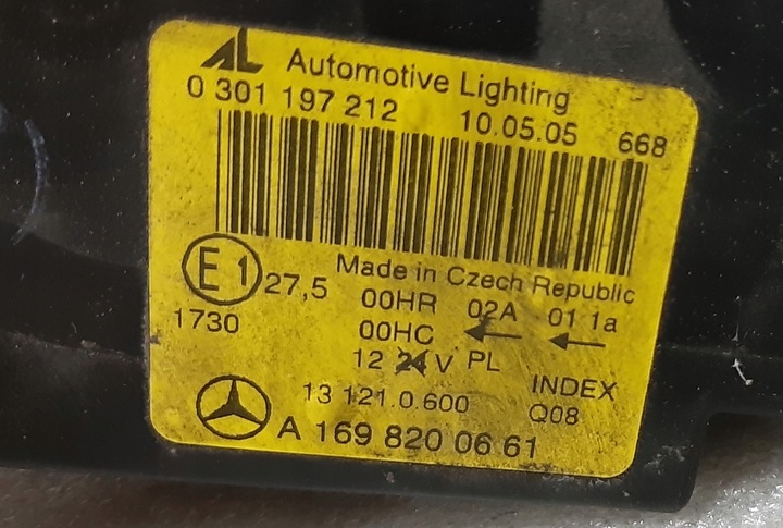фото №12, Mercedes a-klasa w169 фара лампа