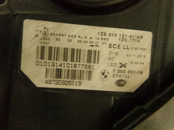 фото №16, Bmw f10 f11 ліва лампа фара ксенон ahl 7203251