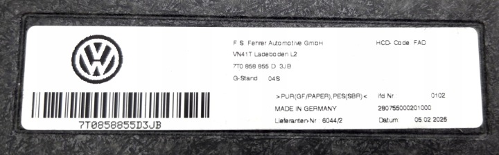 фото №12, Пол багажника vw multivan t7 7t0858855d 3jb