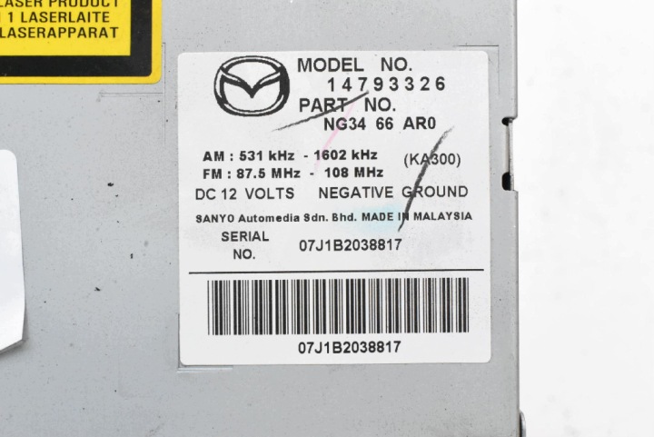 фото №6, Магнитола автомагнитола (радио, проигрыватель) cd mp3 ng3466ar0 mazda mx-5 iii nc 05-08