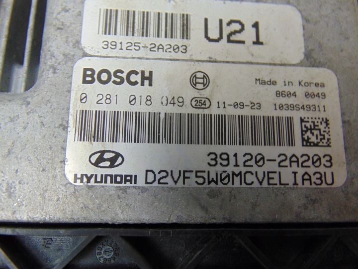 фото №6, Блок управления двигателем (эбу, компьютер двигателя) hyundai i40 1.7 crdi 39120-2a203 0281018049