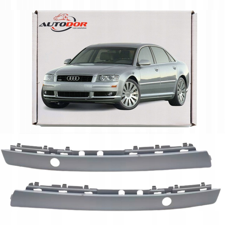фото №1, Audi a8 d3 2005-2008 планки декоративный pod фары решётка w бампере p + l
